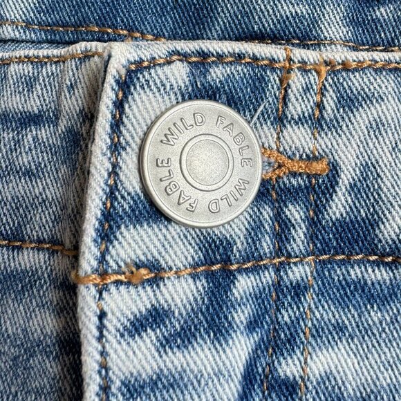 NEW Wild Fable Super High Rise Stretch Jean Shorts French Seam Detail Size 16 - Picture 6 of 12